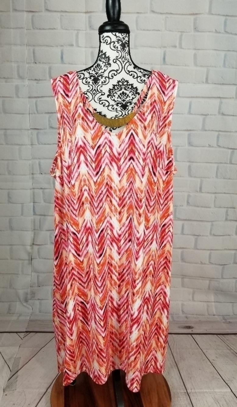 Avenue women's sleeveless stretch knit plus sz 26/28 dress NWT hi lo design b11